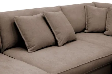 Rossita Lyx 4-sits Högervänd L-formad Extra Djup Schäslongsoffa i Tyg - Brun Tyg - Products - Möbler - Soffa - Divansoffa & schäslongsoffa - 4 sits soffa med divan