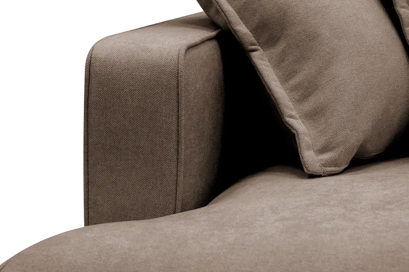 Rossita Lyx 4-sits Högervänd L-formad Extra Djup Schäslongsoffa i Tyg - Brun Tyg - Products - Möbler - Soffa - Divansoffa & schäslongsoffa - 4 sits soffa med divan