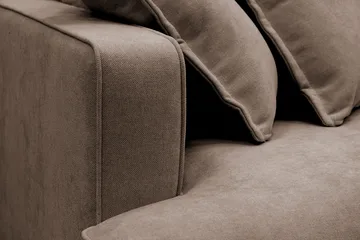 Rossita Lyx 4-sits Högervänd L-formad Extra Djup Schäslongsoffa i Tyg - Brun Tyg - Products - Möbler - Soffa - Divansoffa & schäslongsoffa - 4 sits soffa med divan