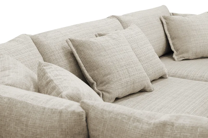 Rossita Lyx 4-sits Vänstervänd L-formad Extra Djup Schäslongsoffa i Chenille - Beige Chenille - Products - Möbler - Soffa - Divansoffa & schäslongsoffa - 4 sits soffa med divan