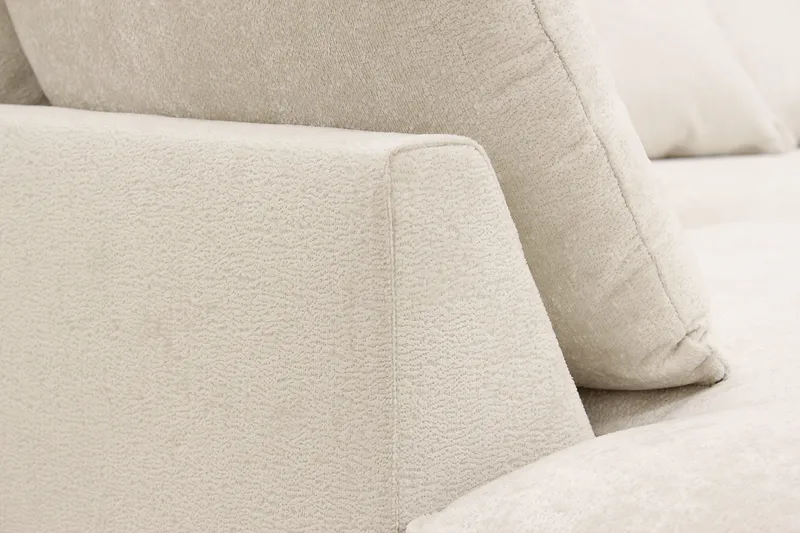 Rossita Lyx 4-sits Vänstervänd L-formad Extra Djup Schäslongsoffa i Chenille - Beige Chenille - Products - Möbler - Soffa - Divansoffa & schäslongsoffa - 4 sits soffa med divan