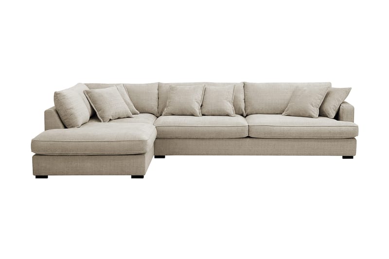 Rossita Lyx 4-sits Vänstervänd L-formad Extra Djup Schäslongsoffa i Chenille - Beige Chenille - Products - Möbler - Soffa - Divansoffa & schäslongsoffa - 4 sits soffa med divan
