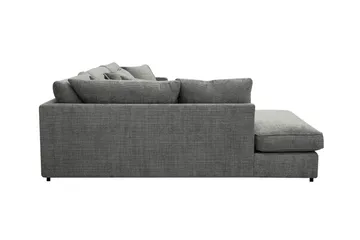 Rossita Lyx 4-sits Vänstervänd L-formad Extra Djup Schäslongsoffa i Chenille - Grå Chenille - Products - Möbler - Soffa - Divansoffa & schäslongsoffa - 4 sits soffa med divan