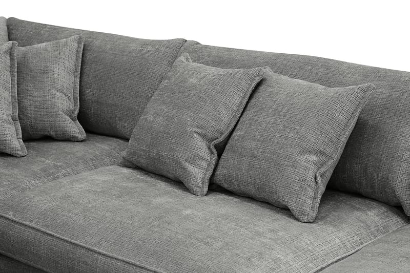Rossita Lyx 4-sits Vänstervänd L-formad Extra Djup Schäslongsoffa i Chenille - Grå Chenille - Products - Möbler - Soffa - Divansoffa & schäslongsoffa - 4 sits soffa med divan