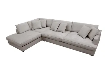 Rossita Lyx 4-sits Vänstervänd L-formad Extra Djup Schäslongsoffa i Chenille - Grå/Brun Chenille - Products - Möbler - Soffa - Divansoffa & schäslongsoffa - 4 sits soffa med divan