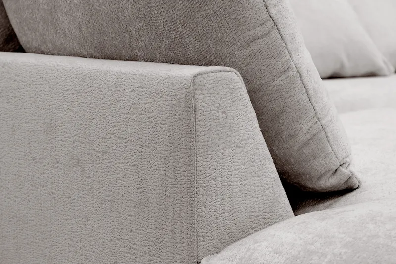 Rossita Lyx 4-sits Vänstervänd L-formad Extra Djup Schäslongsoffa i Chenille - Grå/Brun Chenille - Products - Möbler - Soffa - Divansoffa & schäslongsoffa - 4 sits soffa med divan