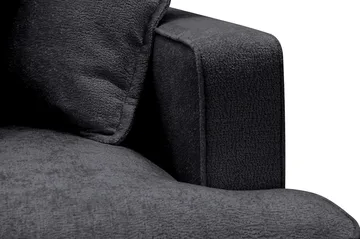 Rossita Lyx 4-sits Vänstervänd L-formad Extra Djup Schäslongsoffa i Chenille - Svart Chenille - Products - Möbler - Soffa - Divansoffa & schäslongsoffa - 4 sits soffa med divan