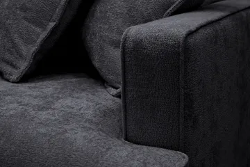 Rossita Lyx 4-sits Vänstervänd L-formad Extra Djup Schäslongsoffa i Chenille - Svart Chenille - Products - Möbler - Soffa - Divansoffa & schäslongsoffa - 4 sits soffa med divan