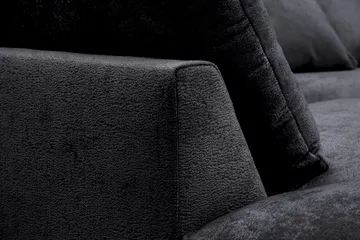 Rossita Lyx 4-sits Vänstervänd L-formad Extra Djup Schäslongsoffa i Chenille - Svart Chenille - Products - Möbler - Soffa - Divansoffa & schäslongsoffa - 4 sits soffa med divan