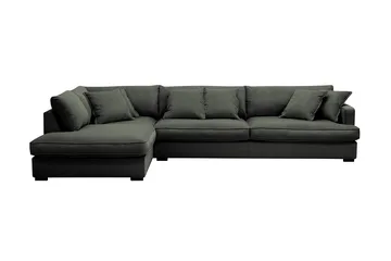 Rossita Lyx 4-sits Vänstervänd L-formad Extra Djup Schäslongsoffa i Manchester - Mörkgrön Manchester - Products - Möbler - Soffa - Divansoffa & schäslongsoffa - 4 sits soffa med divan