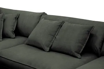 Rossita Lyx 4-sits Vänstervänd L-formad Extra Djup Schäslongsoffa i Manchester - Mörkgrön Manchester - Products - Möbler - Soffa - Divansoffa & schäslongsoffa - 4 sits soffa med divan