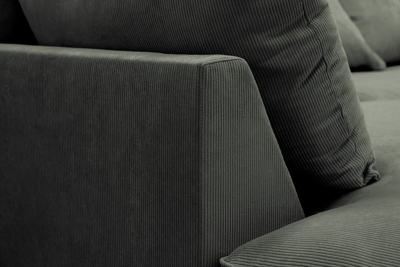 Rossita Lyx 4-sits Vänstervänd L-formad Extra Djup Schäslongsoffa i Manchester - Mörkgrön Manchester - Products - Möbler - Soffa - Divansoffa & schäslongsoffa - 4 sits soffa med divan