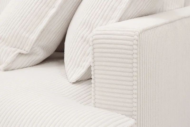 Rossita Lyx 4-sits Vänstervänd L-formad Extra Djup Schäslongsoffa i Manchester - Offwhite Manchester - Products - Möbler - Soffa - Divansoffa & schäslongsoffa - 4 sits soffa med divan