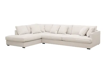 Rossita Lyx 4-sits Vänstervänd L-formad Extra Djup Schäslongsoffa i Manchester - Offwhite Manchester - Products - Möbler - Soffa - Divansoffa & schäslongsoffa - 4 sits soffa med divan