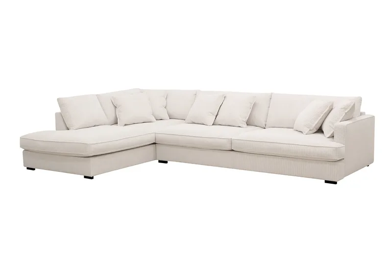 Rossita Lyx 4-sits Vänstervänd L-formad Extra Djup Schäslongsoffa i Manchester - Offwhite Manchester - Products - Möbler - Soffa - Divansoffa & schäslongsoffa - 4 sits soffa med divan