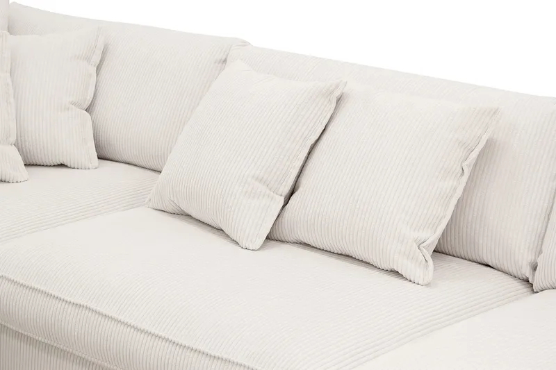 Rossita Lyx 4-sits Vänstervänd L-formad Extra Djup Schäslongsoffa i Manchester - Offwhite Manchester - Products - Möbler - Soffa - Divansoffa & schäslongsoffa - 4 sits soffa med divan