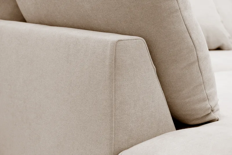 Rossita Lyx 4-sits Vänstervänd L-formad Extra Djup Schäslongsoffa i Tyg - Beige Tyg - Products - Möbler - Soffa - Divansoffa & schäslongsoffa - 4 sits soffa med divan
