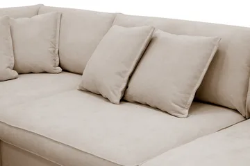Rossita Lyx 4-sits Vänstervänd L-formad Extra Djup Schäslongsoffa i Tyg - Beige Tyg - Products - Möbler - Soffa - Divansoffa & schäslongsoffa - 4 sits soffa med divan