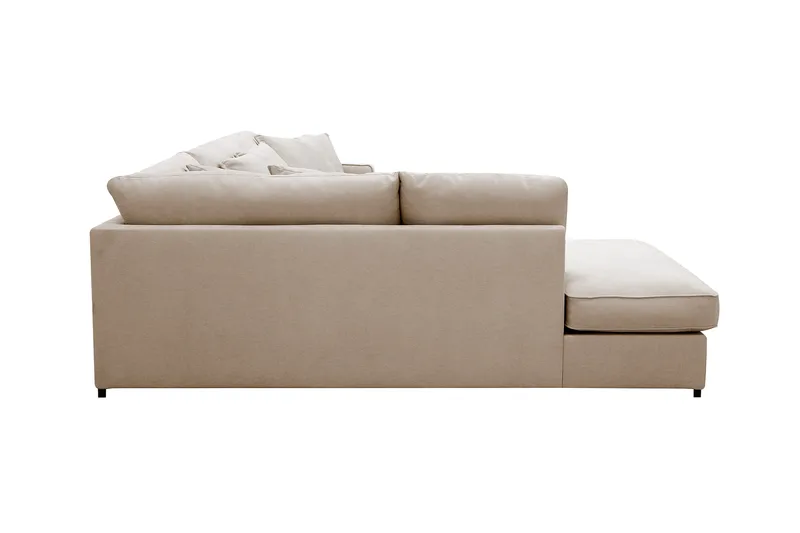 Rossita Lyx 4-sits Vänstervänd L-formad Extra Djup Schäslongsoffa i Tyg - Beige Tyg - Products - Möbler - Soffa - Divansoffa & schäslongsoffa - 4 sits soffa med divan