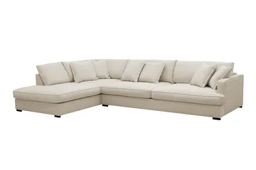 Rossita Lyx 4-sits Vänstervänd L-formad Extra Djup Schäslongsoffa i Tyg - Beige Tyg - Products - Möbler - Soffa - Divansoffa & schäslongsoffa - 4 sits soffa med divan