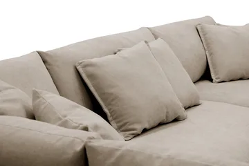 Rossita Lyx 4-sits Vänstervänd L-formad Extra Djup Schäslongsoffa i Tyg - Brun Tyg - Products - Möbler - Soffa - Divansoffa & schäslongsoffa - 4 sits soffa med divan