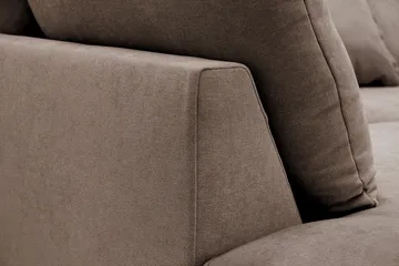 Rossita Lyx 4-sits Vänstervänd L-formad Extra Djup Schäslongsoffa i Tyg - Brun Tyg - Products - Möbler - Soffa - Divansoffa & schäslongsoffa - 4 sits soffa med divan