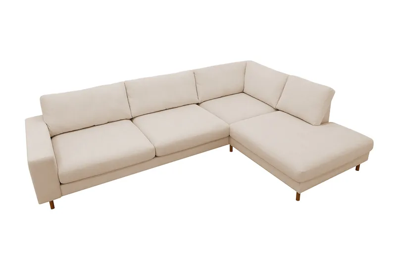 Scandi Djup 4-sits Soffa med Schäslong Höger i Manchester - Beige - Products - Möbler - Soffa - Divansoffa & schäslongsoffa - 4 sits soffa med divan