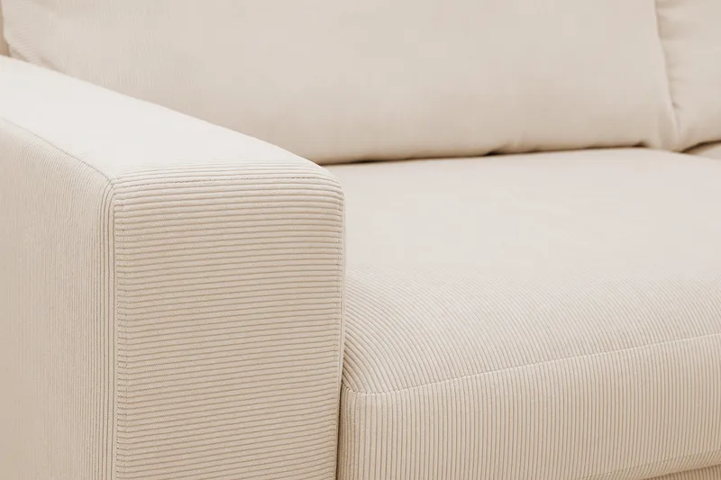 Scandi Djup 4-sits Soffa med Schäslong Höger i Manchester - Beige - Products - Möbler - Soffa - Divansoffa & schäslongsoffa - 4 sits soffa med divan