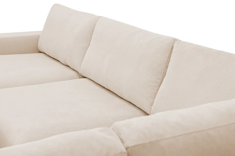 Scandi Djup 4-sits Soffa med Schäslong Höger i Manchester - Beige - Products - Möbler - Soffa - Divansoffa & schäslongsoffa - 4 sits soffa med divan