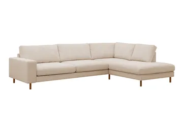 Scandi Djup 4-sits Soffa med Schäslong Höger i Manchester - Beige - Products - Möbler - Soffa - Divansoffa & schäslongsoffa - 4 sits soffa med divan
