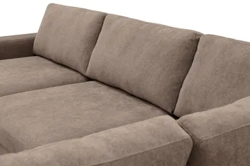 Scandi Djup 4-sits Soffa med Schäslong Höger i Tyg - Mörkbrun - Products - Möbler - Soffa - Divansoffa & schäslongsoffa - 4 sits soffa med divan