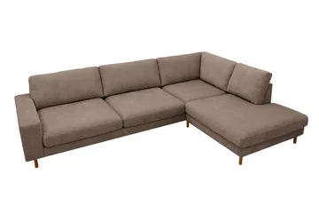 Scandi Djup 4-sits Soffa med Schäslong Höger i Tyg - Mörkbrun - Products - Möbler - Soffa - Divansoffa & schäslongsoffa - 4 sits soffa med divan