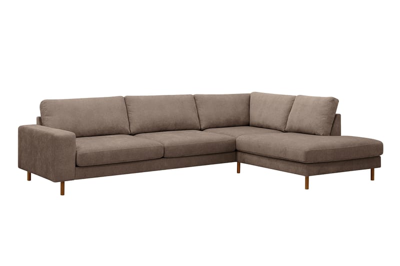 Scandi Djup 4-sits Soffa med Schäslong Höger i Tyg - Mörkbrun - Products - Möbler - Soffa - Divansoffa & schäslongsoffa - 4 sits soffa med divan