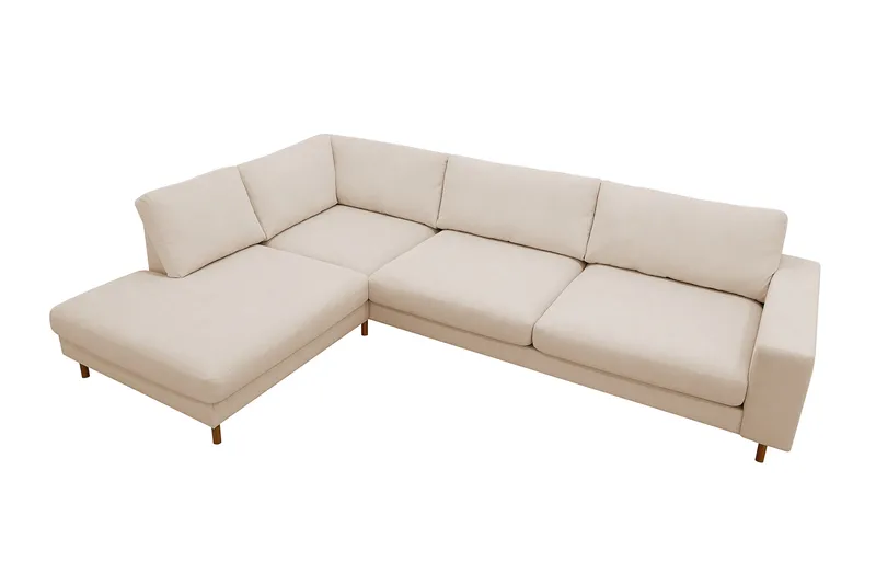 Scandi Djup 4-sits Soffa med Schäslong Vänster i Manchester - Beige - Products - Möbler - Soffa - Divansoffa & schäslongsoffa - 4 sits soffa med divan