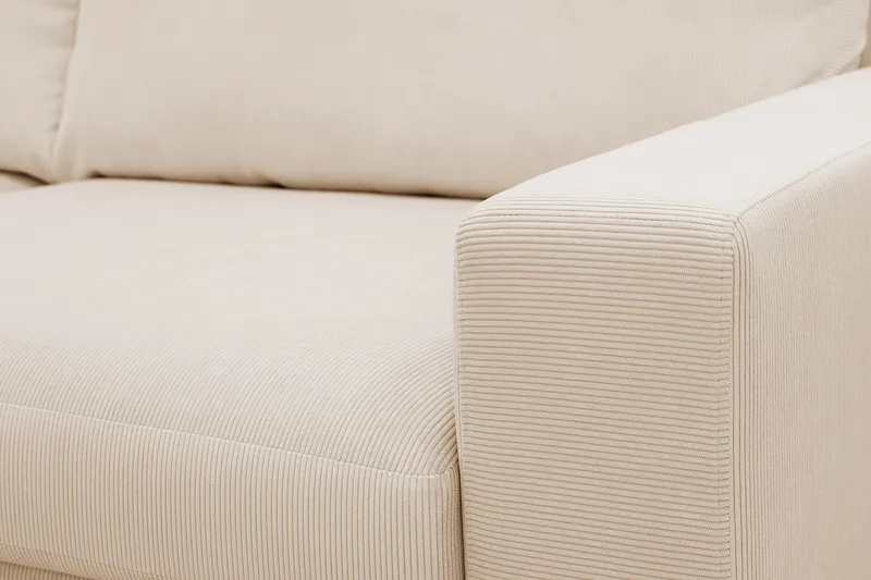 Scandi Djup 4-sits Soffa med Schäslong Vänster i Manchester - Beige - Products - Möbler - Soffa - Divansoffa & schäslongsoffa - 4 sits soffa med divan