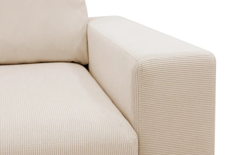 Scandi Djup 4-sits Soffa med Schäslong Vänster i Sammet - Beige - Products - Möbler - Soffa - Divansoffa & schäslongsoffa - 4 sits soffa med divan