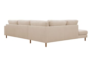Scandi Djup 4-sits Soffa med Schäslong Vänster i Sammet - Beige - Products - Möbler - Soffa - Divansoffa & schäslongsoffa - 4 sits soffa med divan