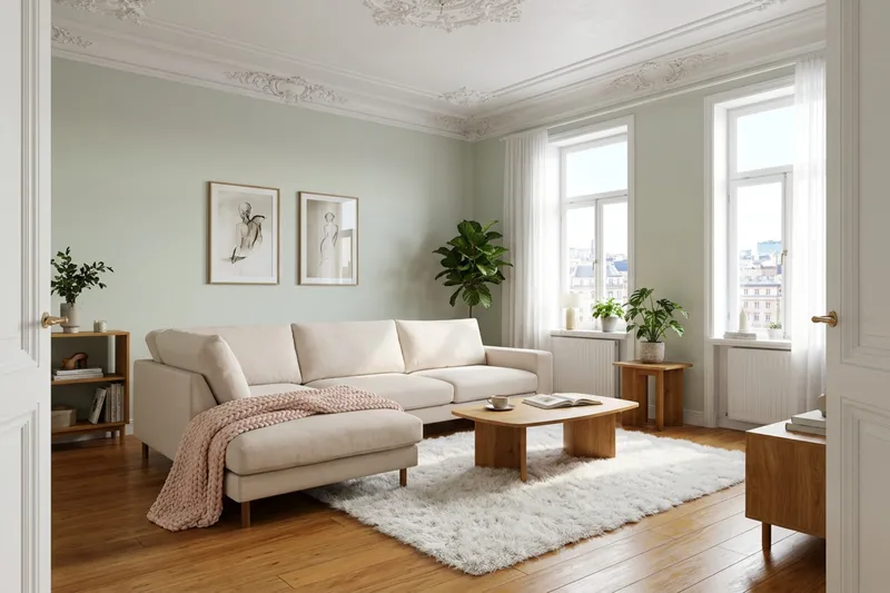 Scandi Djup 4-sits Soffa med Schäslong Vänster i Sammet - Beige - Products - Möbler - Soffa - Divansoffa & schäslongsoffa - 4 sits soffa med divan