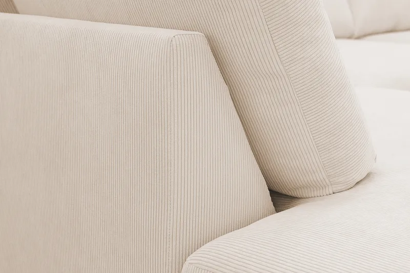 Scandi Djup 4-sits Soffa med Schäslong Vänster i Sammet - Beige - Products - Möbler - Soffa - Divansoffa & schäslongsoffa - 4 sits soffa med divan