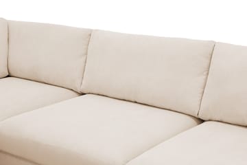Scandi Djup 4-sits Soffa med Schäslong Vänster i Sammet - Beige - Products - Möbler - Soffa - Divansoffa & schäslongsoffa - 4 sits soffa med divan