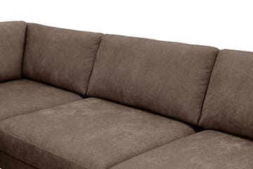 Scandi Djup 4-sits Soffa med Schäslong Vänster i Tyg - Mörkbrun - Products - Möbler - Soffa - Divansoffa & schäslongsoffa - 4 sits soffa med divan