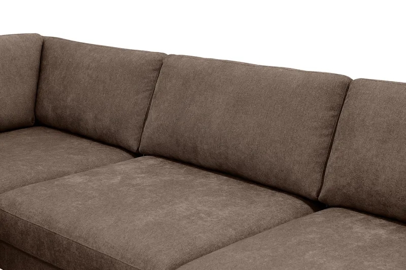 Scandi Djup 4-sits Soffa med Schäslong Vänster i Tyg - Mörkbrun - Products - Möbler - Soffa - Divansoffa & schäslongsoffa - 4 sits soffa med divan