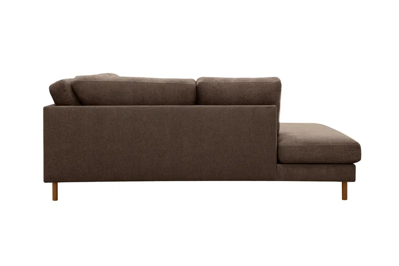 Scandi Djup 4-sits Soffa med Schäslong Vänster i Tyg - Mörkbrun - Products - Möbler - Soffa - Divansoffa & schäslongsoffa - 4 sits soffa med divan