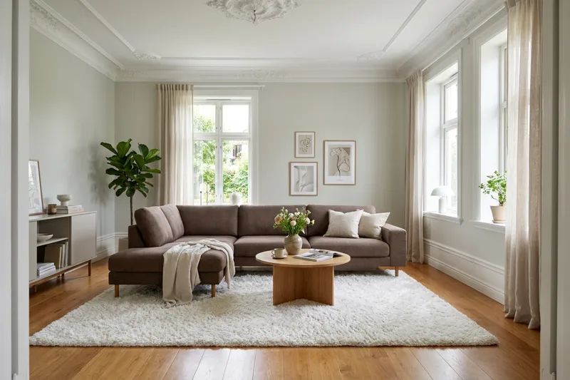 Scandi Djup 4-sits Soffa med Schäslong Vänster i Tyg - Mörkbrun - Products - Möbler - Soffa - Divansoffa & schäslongsoffa - 4 sits soffa med divan