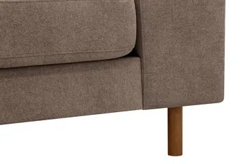 Scandi Djup 4-sits Soffa med Schäslong Vänster i Tyg - Mörkbrun - Products - Möbler - Soffa - Divansoffa & schäslongsoffa - 4 sits soffa med divan
