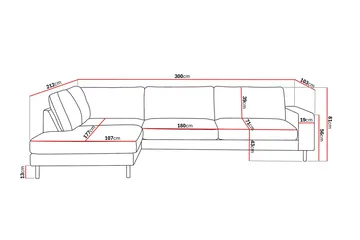 Scandi Djup 4-sits Soffa med Schäslong Vänster i Tyg - Mörkbrun - Products - Möbler - Soffa - Divansoffa & schäslongsoffa - 4 sits soffa med divan