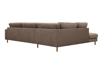 Scandi Djup 4-sits Soffa med Schäslong Vänster i Tyg - Mörkbrun - Products - Möbler - Soffa - Divansoffa & schäslongsoffa - 4 sits soffa med divan