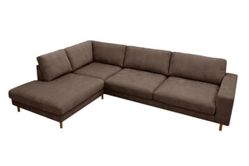 Scandi Djup 4-sits Soffa med Schäslong Vänster i Tyg - Mörkbrun - Products - Möbler - Soffa - Divansoffa & schäslongsoffa - 4 sits soffa med divan