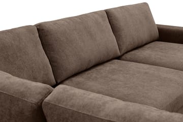 Scandi Djup 4-sits Soffa med Schäslong Vänster i Tyg - Mörkbrun - Products - Möbler - Soffa - Divansoffa & schäslongsoffa - 4 sits soffa med divan