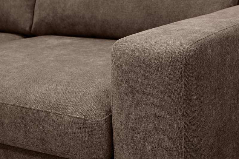 Scandi Djup 4-sits Soffa med Schäslong Vänster i Tyg - Mörkbrun - Products - Möbler - Soffa - Divansoffa & schäslongsoffa - 4 sits soffa med divan